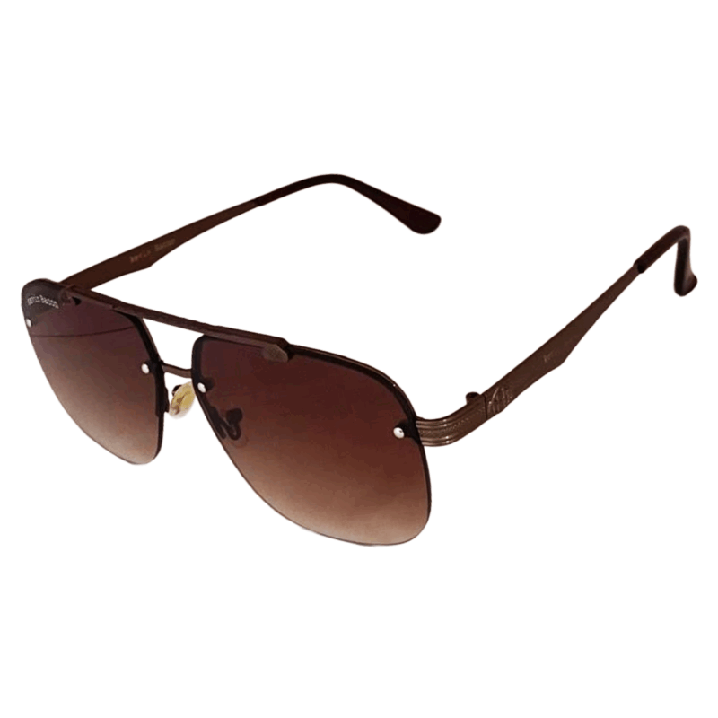 Stylish Copper Brown with brown lens Square Half Rim metal Sunglasses for Men & Women Cliqlens kevin bacon square metal sunglasses for men and women