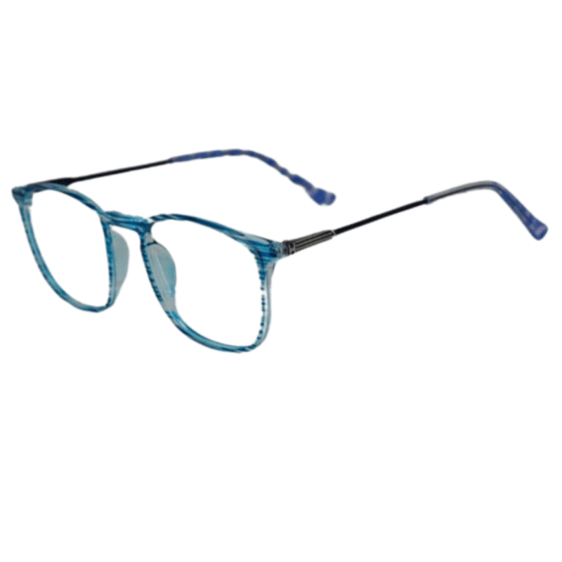 Trendy Blue Strips Square Sheet Eyeglasses for Men & Women trendy blue ocean square blue strips sheet eyeglasses for men and women