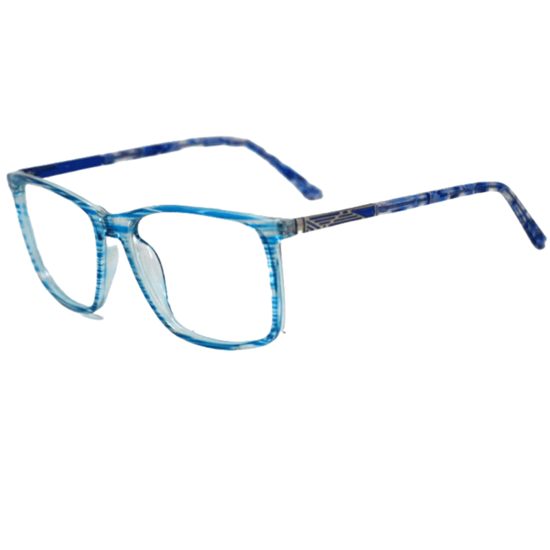 Trendy Blue strips Square Sheet Eyeglasses for Men & Women trendy cliqlens blue ocean blue strips square sheet eyeglasses for men and women