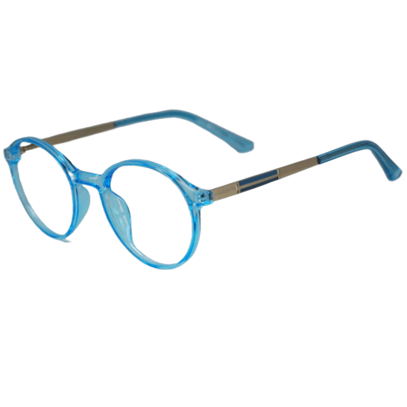 Trendy Blue Round Sheet Eyeglasses for Men & Women trendy blue round eyeglasses for men and women