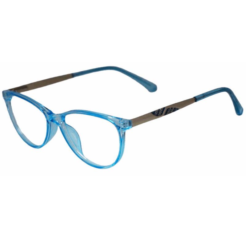 Trendy Light Blue Cat eye Sheet Eyeglasses for Women cliqlens blue ocean light blue sheet cat eye eyeglasses for women
