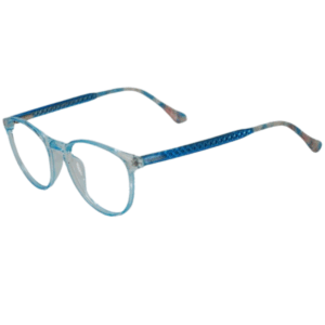 trendy light blue round sheet eyeglasses for men and women