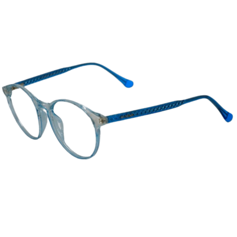 Trendy Light Blue Round Sheet Eyeglasses for Men & Women trendy round sheet eyeglasses for men and women
