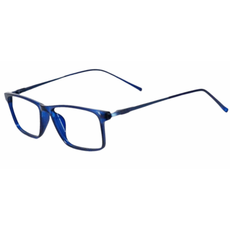 Trendy Navy Blue Rectangle Sheet Eyeglasses for Men & Women trendy cliqlens blue ocean rectangle navy blue sheet eyeglasses for men and women