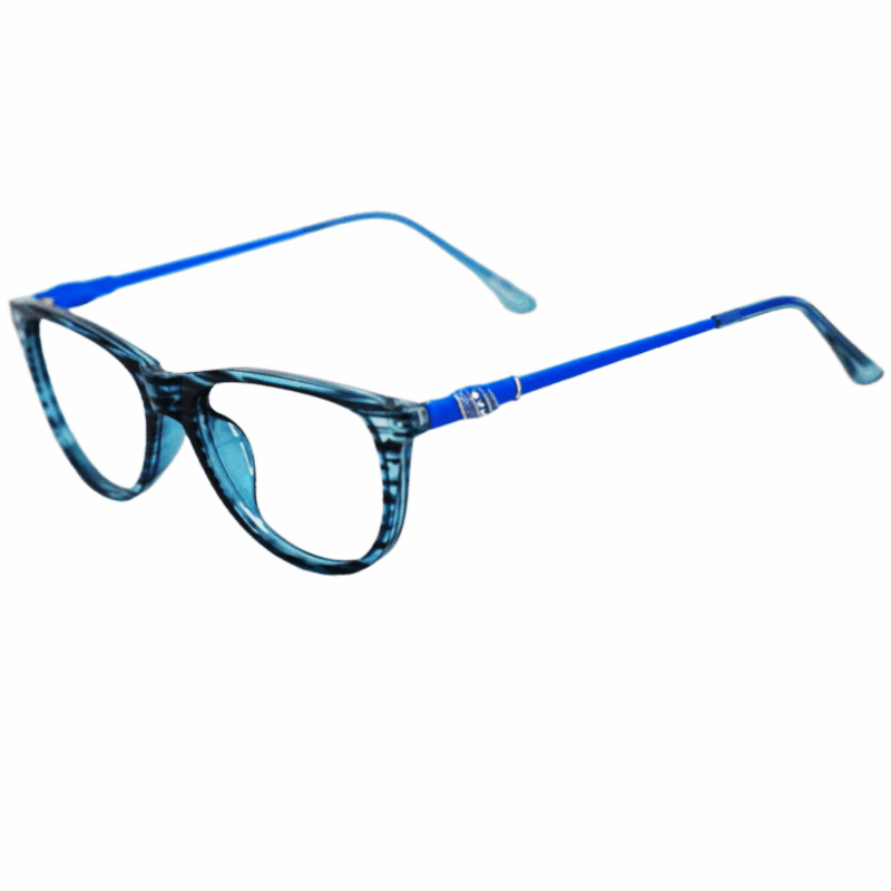 Trendy Blue Strips Cat eye Sheet Eyeglasses for Women trendy cliqlens blue ocean blue strips cat eye eyeglasses for women