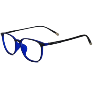 Trendy Navy Blue Round Sheet Eyeglasses for Men & Women