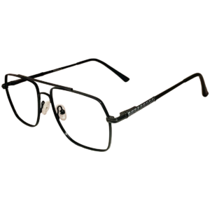 Cliqlens Studio Full Rim Black Square double bar Metal eyeglasses for Men and Women