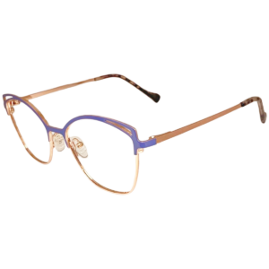 Cliqlens Studio Purple And Golden Cat Eye Metal Eyeglasses For Women
