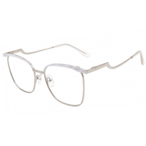 Cliqlens Studio Fancy Silver Cat Eye Metal Eyeglasses For Women