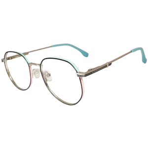 Cliqlens Studio Black Blue And Pink Round Metal Eyeglasses For Men And Women