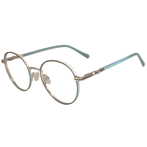 Cliqlens Studio Black White And Sky blue Round Metal Eyeglasses For Men and Women