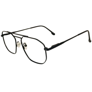 black brown metal eyeglasses