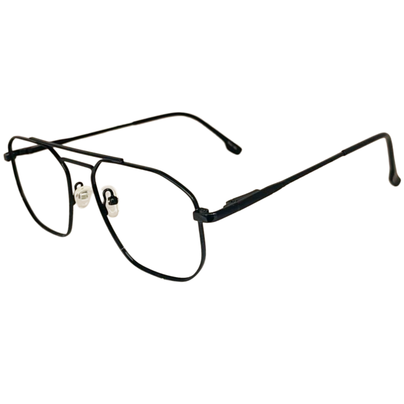 black brown metal eyeglasses