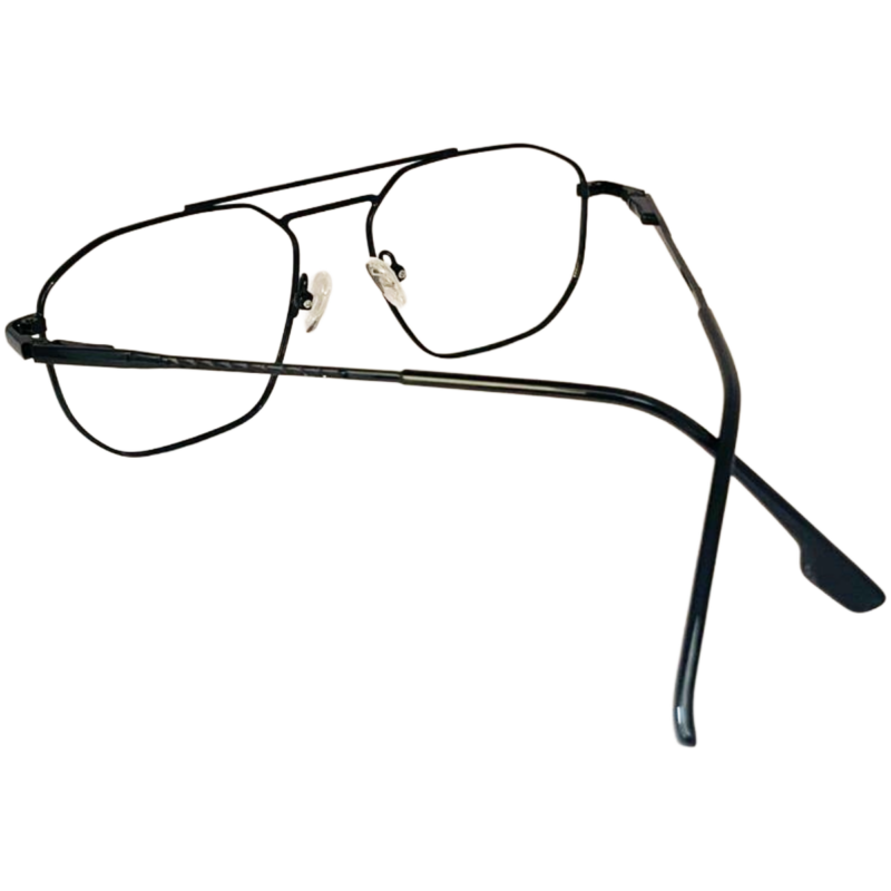 Black brown metal eyeglasses
