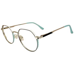 Cliqlens Studio Silver Black and White Round Metal Eyeglasses For Men And Women