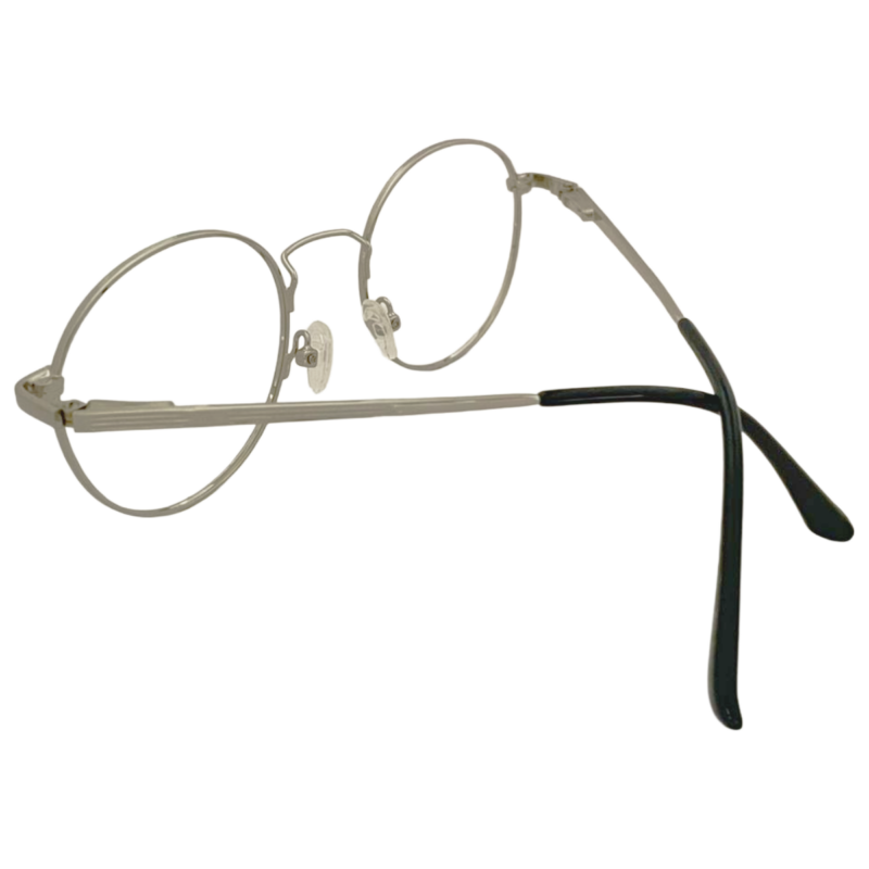 silver metal eyeglasses