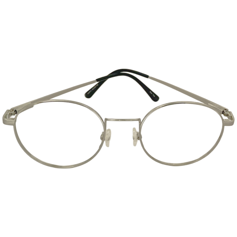 silver metal eyeglasses