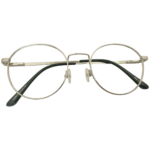 silver metal eyeglasses