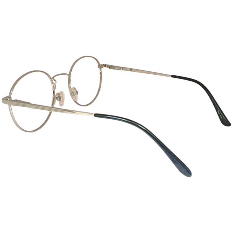 silver metal eyeglasses