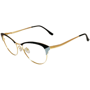 Cliqlens Studio Golden Black Cat Eye Metal Eyeglasses for Women