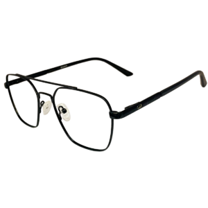 Cliqlens Studio in Black Square Double Bar Metal Eyeglasses for Men