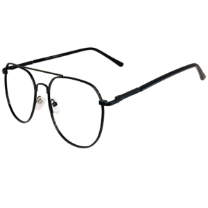 Cliqlens Studio Black Square Double Bar Metal Eyeglasses for Men and Women