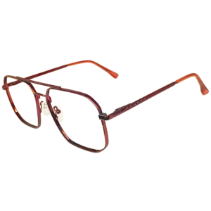 Cliqlens Studio Copper Brown Square Double Bar Metal Eyeglasses for Men