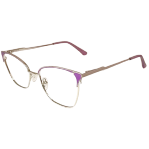 Cliqlens Studio Silver And Purple Cat Eye Metal Eyeglasses For Women