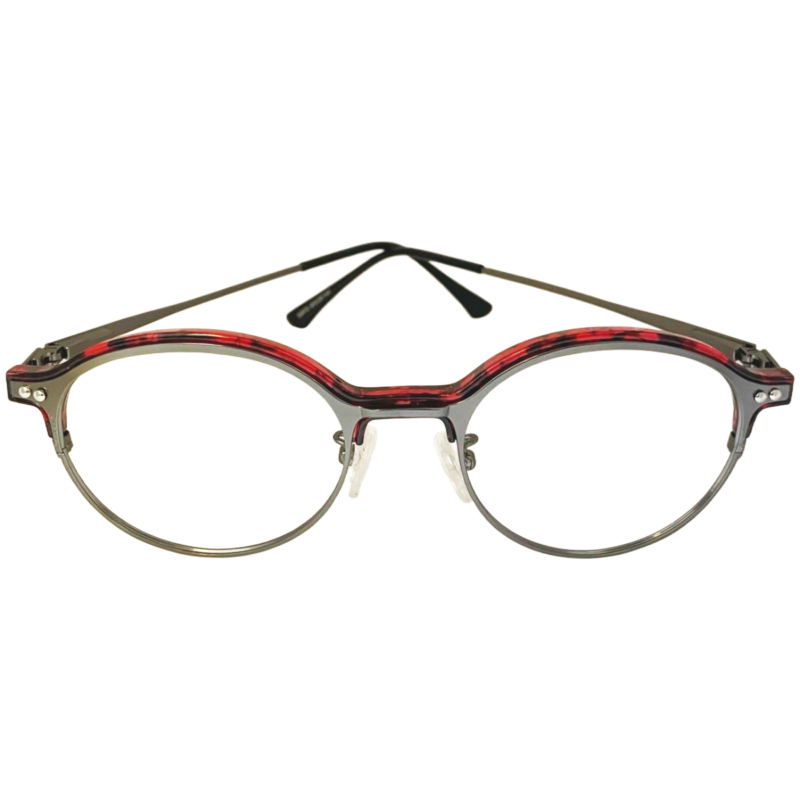 red round eyeglass