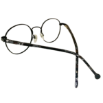 blue grey round metal eyeglasses
