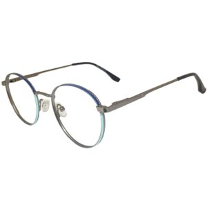 Cliqlens Studio Black Dark And Light Blue Round Metal Eyeglasses For Men And Women