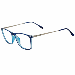 Trendy Navy Blue Square Sheet Eyeglasses for Men & Women