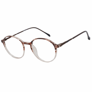 Cliqlens Studio Full Rim Brown strips Round sheet eyeglasses for Men and Women