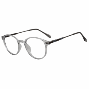 Cliqlens Cool Round Frame Eyeglasses vfr-Matte Transparent