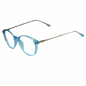 Trendy Light Blue Round Sheet Eyeglasses for Men & Women