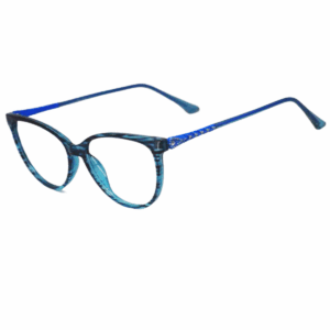 Trendy Blue Strips Cat eye Sheet Eyeglasses for Women