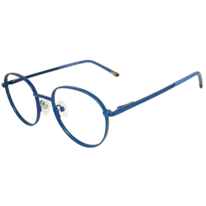 Cliqlens Full Rim dark blue round metal eyeglasses for men and Women