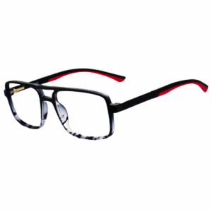 Cliqlens Full Rim black strips square double bar sheet eyeglasses for Men and Women