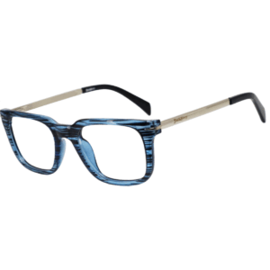 JackBerry Full Rim Blue Strips Square Sheet Eyeglasses for Men and Women