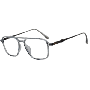 JackBerry Full Rim Grey square Double bar Sheet Eyeglasses for Men and Women