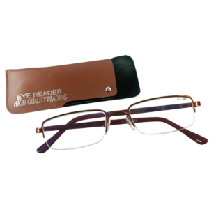 Copper Brown Metal Supra Rectangle Unisex Reading Glasses