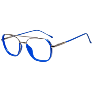 Cliqlens Full Rim Blue Square Metal Computer eyeglasses for Men and Women