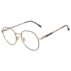 Cliqlens Full Rim Green, Silver round metal eyeglasses for men and Women