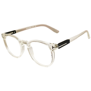 Trendy Glossy & Matte Transparent Round Sheet Eyeglasses for Men & Women
