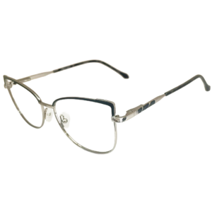Cliqlens Full Rim Dark Brown, Black & Silver Cat Eye Metal eyeglasses for Women