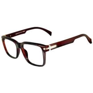 Trendy Grey, Black, Copper Brown Square Sheet Eyeglasses for Men & Women