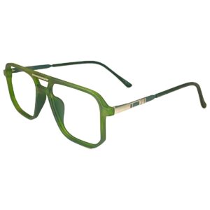 Trendy Dark Green  Square Sheet Eyeglasses for Men & Women Blue Ocean