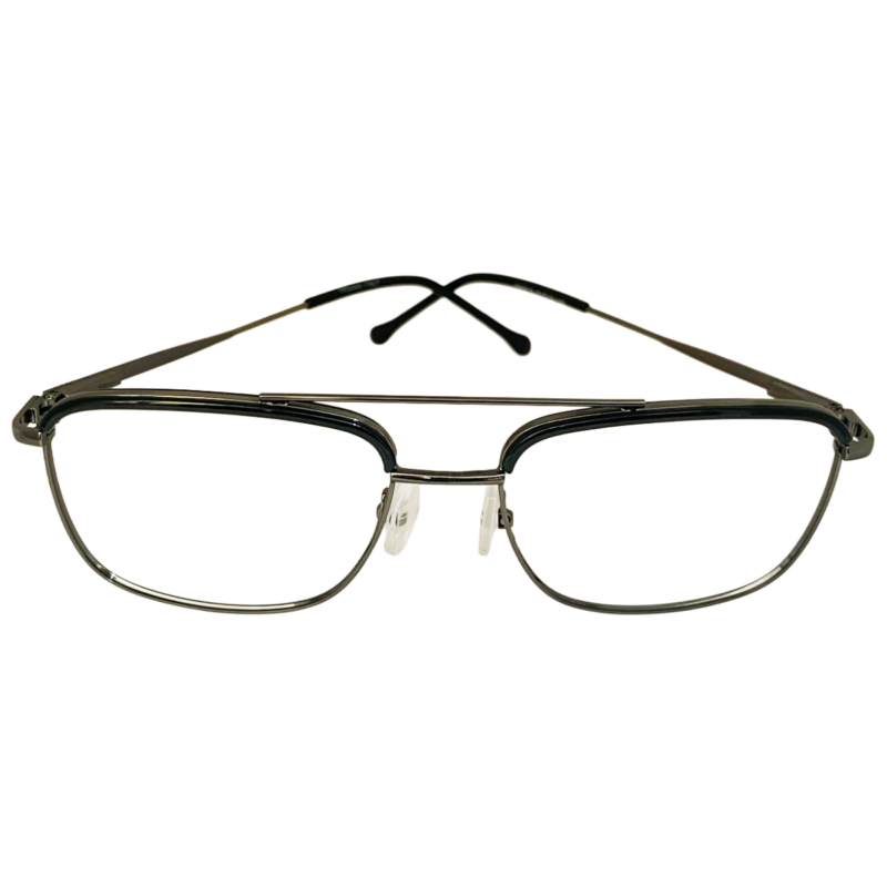 double bar metal eyeglasses
