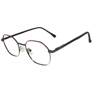 Cliqlens Studio Full Rim Red & Grey Geometric Metal eyeglasses for Men and Women
