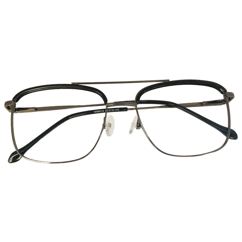 double bar metal eyeglasses
